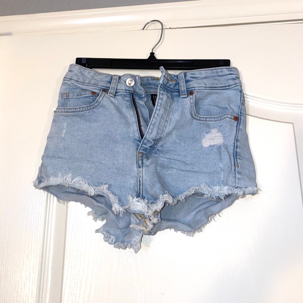Denim high waisted shorts